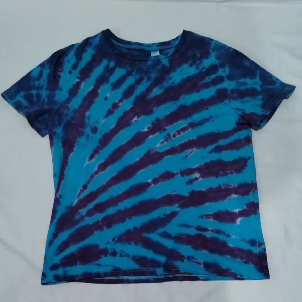 Blue Purple Tie Dye Striped T-Shirt
